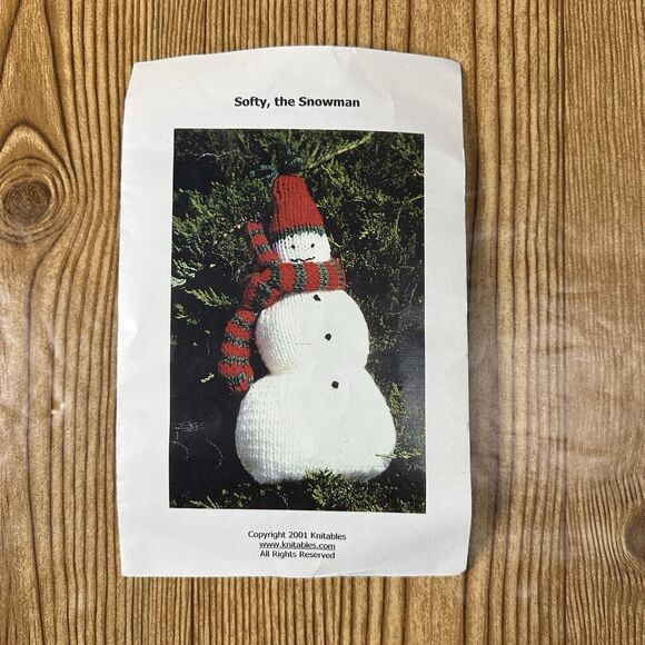 Vintage Knitables Softy The Snowman Craft Pattern Complete - Picture 2 of 6